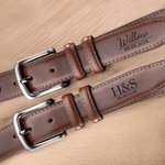 Personalised Handmade Monogram Durable Leather Men Belt with Engraved Name Father's Valentine's Day Anniversary Gift for Him