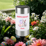 Personalized Happy Easter Cute Bunny Initial Waterproof Solar Garden Light with Name Garden Decor Daily Use Easter Party Gift for Family Kids
