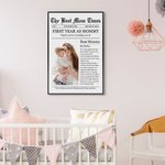 Personalised The Best Dad Mom Times Poster Canvas Painting Wall Art with Text and Photo Home Decor Housewarming Gift for New Parents