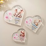 Personalised Happy 1st Mother's Day Cute Animal Heart-shape Acrylic Plaque with Name Desk Decor Mother's Day Birthday Gift for Mom