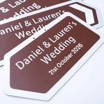 Personalized Metal Arrow Wedding Sign with Text Wedding Reception Signage Direction Preparing Gift for Newlyweds