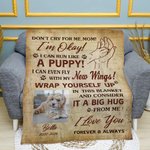 Personalized Multicolor Dog Cat Photo Soft Blanket with Name Date Memorial Sympathy Gift for Pet Lovers