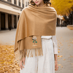 Personalized Pearl Effect Birth Flower Soft Warm Tassel Scarf with Name Anniversary Birthday Gift for Friend Family