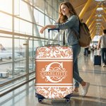 Personligt bagageskydd i flerfärgad blommig design 18-32 tum med initialer och namn Resetillbehör Födelsedagspresent för reseälskare Vänner