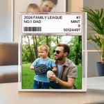 Personalized Photo Baseball No. 1 Dad Acrylic Plaque Home Decor Father's Day Birthday Gift for Dad Grandpa