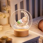 Personalizzato 3D foto luna nuvola bambino addormentato bambola luce notturna acrilico con nome camera Decor Baby Shower regalo di compleanno per i neonati