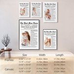 Personalised The Best Dad Mom Times Poster Canvas Painting Wall Art with Text and Photo Home Decor Housewarming Gift for New Parents
