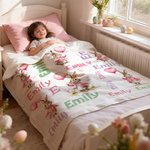 Personalised Cute Easter Peter Rabbit Soft Throw Blanket with Name Home Decor Easter Baby Shower Gift for Newborns Kids