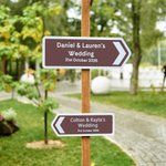 Personalized Metal Arrow Wedding Sign with Text Wedding Reception Signage Direction Preparing Gift for Newlyweds