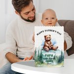 Personalisierte niedlichen Cartoon umarmen Bär Bauklötze Puzzles mit Namen und Titel Vatertag Geburtstag Geschenk für Papa Opa