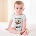 Gepersonaliseerd luiaard Vader en Zoon Onze eerste Vaderdag Samen Shirt Ouder Kind Outfit Vaderdag Cadeau Baby Shower Gift