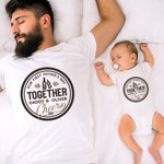 Personalized Our First Father's Day Together Cheers 100% Cotton T-Shirt Baby Onesie Matching Outfit Father's Day for New Dad Baby