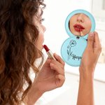 Miroir de maquillage de poche pliable avec nom et fleur de naissance personnalisée Outils de maquillage Anniversaire Cadeau de demoiselle d'honneur pour elle