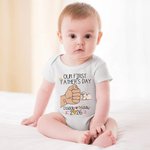Personalized Fist Bump Father and Baby Tees Best Dad 100% Cotton T-shirt Our First Father’s Day Gift for New Dad
