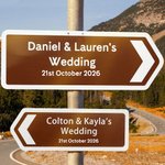 Personalized Metal Arrow Wedding Sign with Text Wedding Reception Signage Direction Preparing Gift for Newlyweds