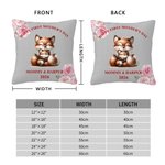 Personalized Cute Mother and Baby Animal Soft Throw Pillow Cover with Name and Year Home Decor Mother's Day Birthday Gift for Moms