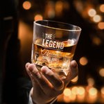 Personalized The Legend Has Retired Whiskey Decanter Glass with Date and Name Retirement Christmas Gift for Grandad