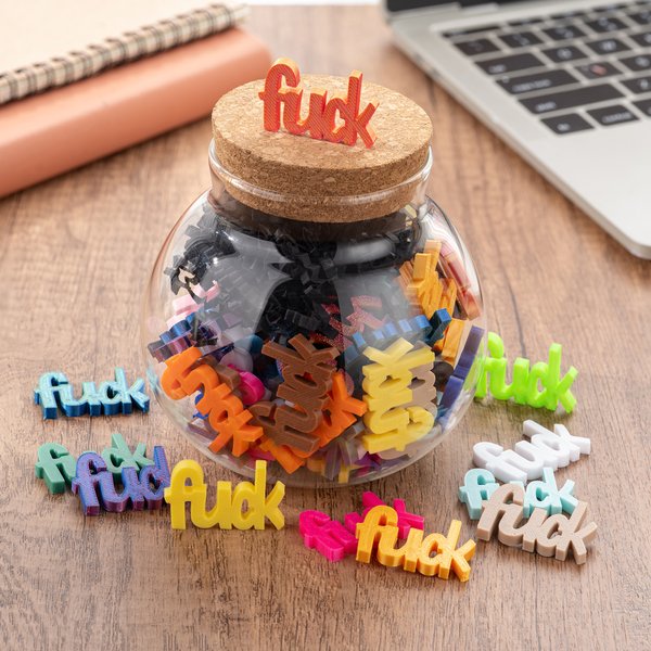 Personalized Funny Colorful Fuck Blocks Glass Jar Home Decor Party Favor Gift for Friends