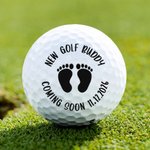 Personalized New Golf Buddy Baby Footprints Pregnancy Announcement Golf Ball with Date Funny Father's Day Birthday Gift for Dad Grandpa