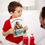 Personalisierte niedlichen Cartoon umarmen Bär Bauklötze Puzzles mit Namen und Titel Vatertag Geburtstag Geschenk für Papa Opa