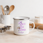 Tasse en émail 12 oz avec nom et initiales Cadeau d'anniversaire pour les enfants