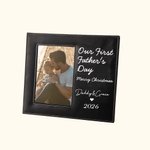 Personalized Our First Father's Day  Photo Frame with Folding Stand and Hanger Baby Picture Frame for New Daddy Birthday Father's Day Christmas Gift