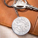 Porte-Clés Personnalisé avec Texte Gravé et Photo Design Horloge Empreinte de Pied Cadeau Anniversaire Fête des Pères pour Famille