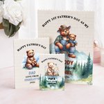 Personalisierte niedlichen Cartoon umarmen Bär Bauklötze Puzzles mit Namen und Titel Vatertag Geburtstag Geschenk für Papa Opa