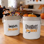 Personalisierte Fledermaus Spinne Hut Boo Korb Design Süßigkeiten Korb mit Namen Halloween Süßigkeiten oder behandeln Aktivität Geschenk für Kinder Teens