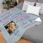 Personalized Multicolor Dog Cat Photo Soft Blanket with Name Date Memorial Sympathy Gift for Pet Lovers