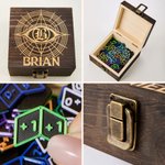 Personnalisé Compatible avec MTG Totems de Faction Pouvoirs Pénibilité Compteurs Boîte de rangement en bois avec nom Accessoire TCG Cadeau pour Planeswalkers