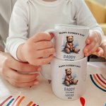 Personalised Cute Cartoon Hugging Bear Ceramic Mug with Name Father's Day Birthday Gift for Dad Grandpa