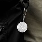 Porte-Clés Personnalisé avec Texte Gravé et Photo Design Horloge Empreinte de Pied Cadeau Anniversaire Fête des Pères pour Famille