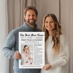 Personalised The Best Dad Mom Times Poster Canvas Painting Wall Art with Text and Photo Home Decor Housewarming Gift for New Parents