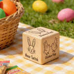 Personalized Bunny Chicken Easter Egg Wooden Dice Funny Party Toy Easter Gift for Children Teenagers Family