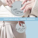 Miroir de maquillage de poche pliable avec nom et fleur de naissance personnalisée Outils de maquillage Anniversaire Cadeau de demoiselle d'honneur pour elle