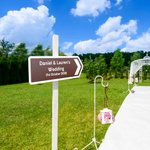 Personalized Metal Arrow Wedding Sign with Text Wedding Reception Signage Direction Preparing Gift for Newlyweds