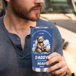 Personalisierte Familie Bär Happy 1st Vatertag 20 oz Becher mit Namen Strohhalm und Bürste Vatertag Geschenk für Papa Opa