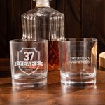 Bicchiere da whisky di lusso personalizzato con nome da 10 oz con anno e testo Regalo per la festa del papà in pensione per l'uomo amante del vino