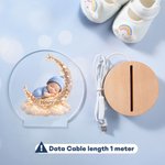 Personalizzato 3D foto luna nuvola bambino addormentato bambola luce notturna acrilico con nome camera Decor Baby Shower regalo di compleanno per i neonati