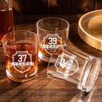 Bicchiere da whisky di lusso personalizzato con nome da 10 oz con anno e testo Regalo per la festa del papà in pensione per l'uomo amante del vino