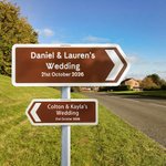 Personalized Metal Arrow Wedding Sign with Text Wedding Reception Signage Direction Preparing Gift for Newlyweds