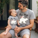 Personalized Polar Bear Father and Daughter Son T-shirt Set Father and Baby Our First Father's Day for Father New Dad Gift