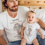 Henkilökohtainen Ensimmäinen Isänpäivä 100% puuvilla T-paita Baby Bodysuit Matching Set nimi ja päivämäärä Isänpäivä vuosipäivä lahja perheelle