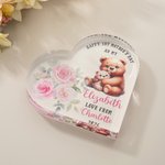 Personalised Happy 1st Mother's Day Cute Animal Heart-shape Acrylic Plaque with Name Desk Decor Mother's Day Birthday Gift for Mom