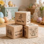 Personalized Bunny Chicken Easter Egg Wooden Dice Funny Party Toy Easter Gift for Children Teenagers Family