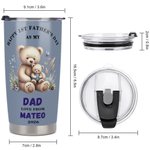 Personalisierte Familie Bär Happy 1st Vatertag 20 oz Becher mit Namen Strohhalm und Bürste Vatertag Geschenk für Papa Opa