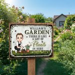Personalisierte Vintage Cartoon Charakter Weißblech Garten Zeichen mit Namen Garten Dekoration Geburtstag Geschenk für Gartenarbeit Liebhaber Großeltern