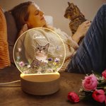 Personalizzato fiore farfalle foto LED acrilico luce notturna Desk Decor Compleanno Anniversario regalo per sorelle Besties