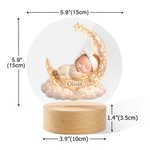 Personalizzato 3D foto luna nuvola bambino addormentato bambola luce notturna acrilico con nome camera Decor Baby Shower regalo di compleanno per i neonati